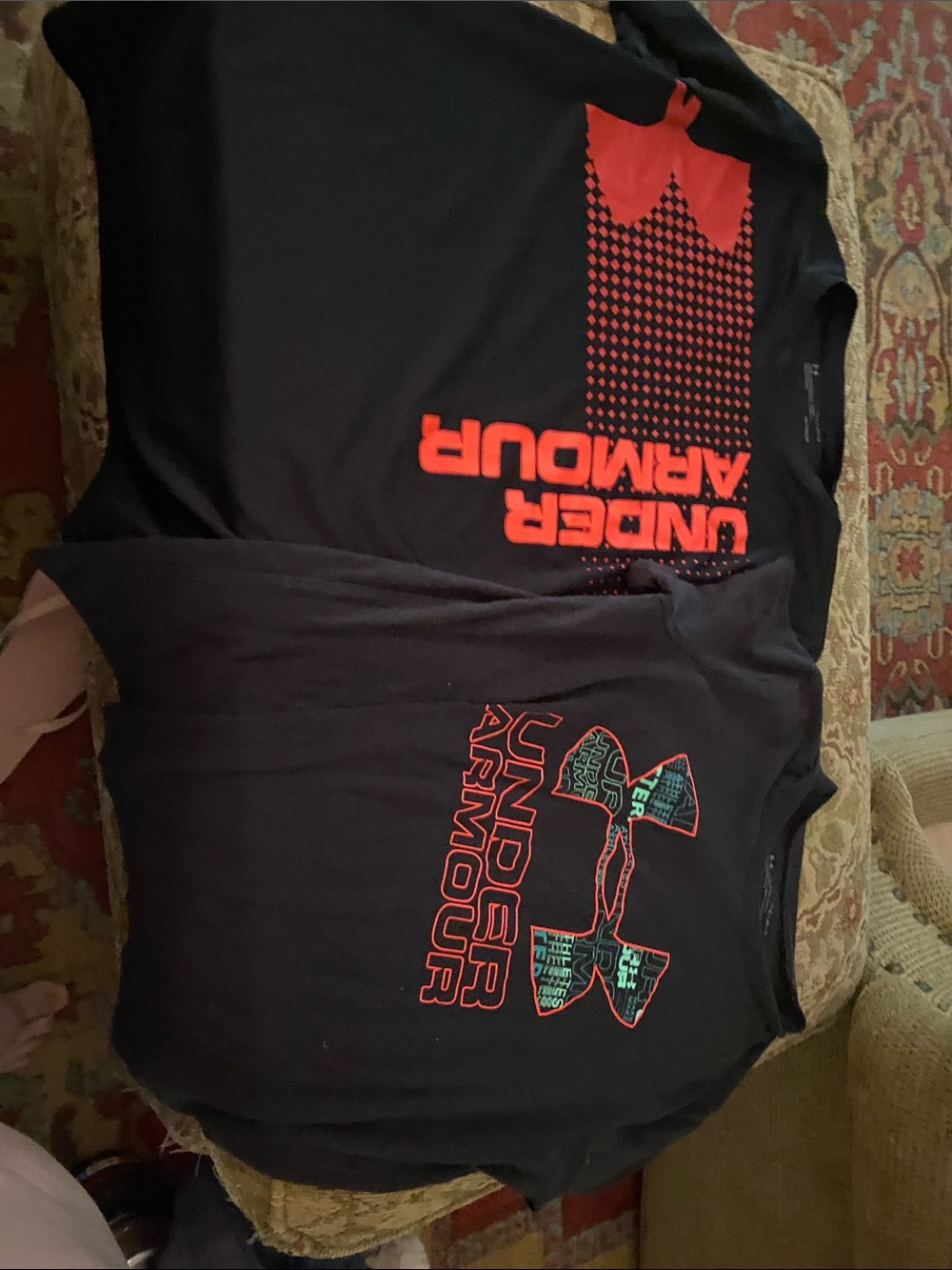 Under Armour Black Tees with Red and Teal Accents (2-Pack)